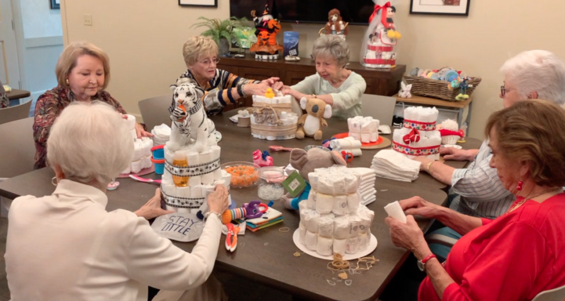 Valley Seniors Create Diaper Cakes for New Parents in Need image